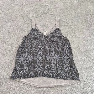 Converse One Star Tank Women's Top Grey purple Black Sleeveless Sport L Large